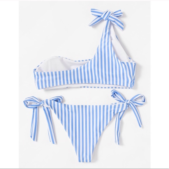 RESTOCK 🌺 One Shoulder seersucker Cheeky bikini - Picture 5 of 5